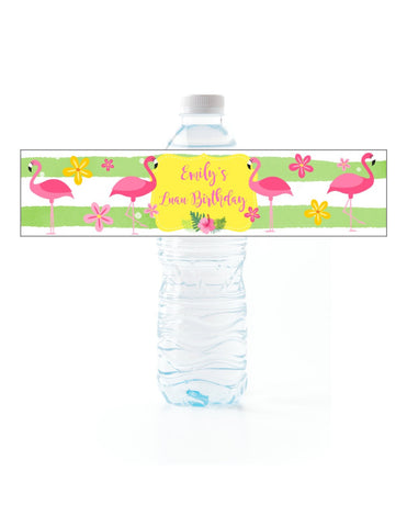 Flamingo Water Bottle Labels - Cathy's Creations - www.candywrappershop.com