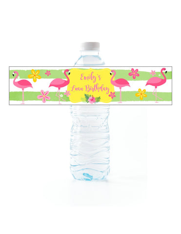 Flamingo Water Bottle Labels - Cathy's Creations - www.candywrappershop.com