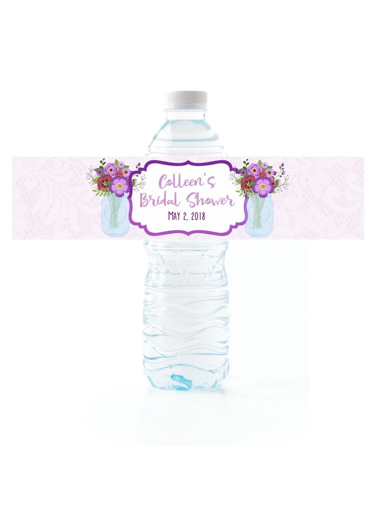 Mason Jar Water Bottle Labels - Cathy's Creations - www.candywrappershop.com