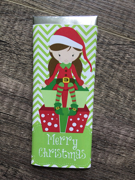 Christmas Elves Candy Bar Wrapper - Cathy's Creations - www.candywrappershop.com