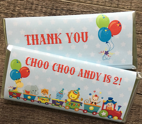 Circus Train Animal Candy Wrapper - Cathy's Creations - www.candywrappershop.com