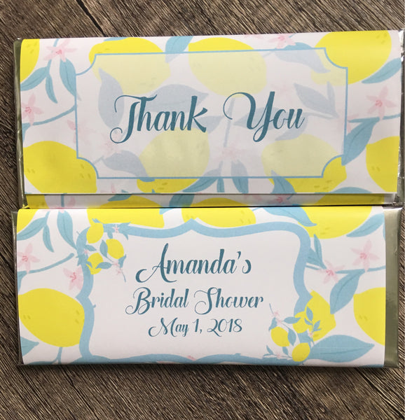 Lemon Candy Bar Wrapper - Cathy's Creations - www.candywrappershop.com