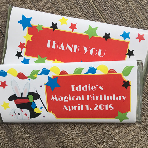 Magician Candy Bar Wrapper - Cathy's Creations - www.candywrappershop.com
