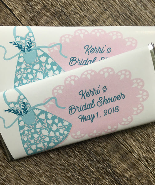 Apron Bridal Shower Candy Bar Wrapper - Cathy's Creations - www.candywrappershop.com