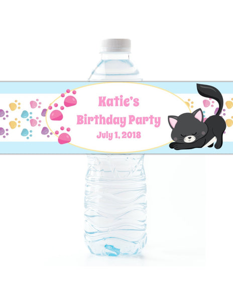 Kitten Water Bottle Labels - Cathy's Creations - www.candywrappershop.com