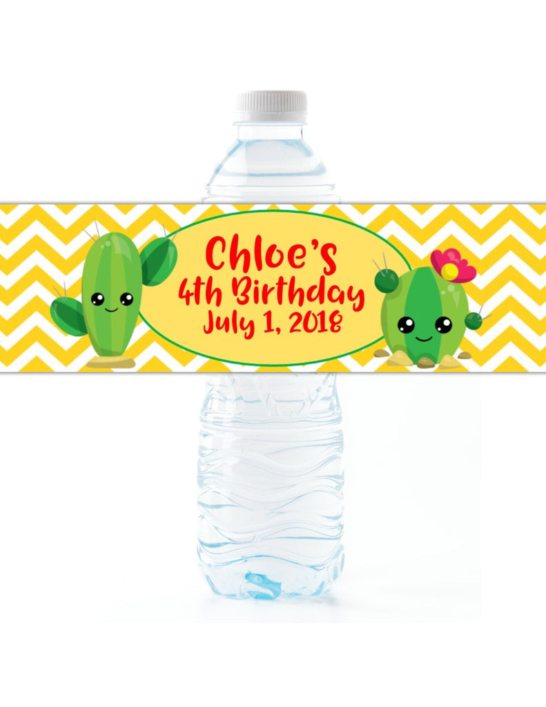 Cactus Party Water Bottle Labels - Cathy's Creations - www.candywrappershop.com