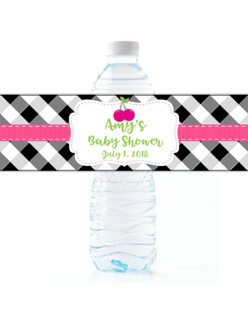 Cherry Water Bottle Labels - Cathy's Creations - www.candywrappershop.com