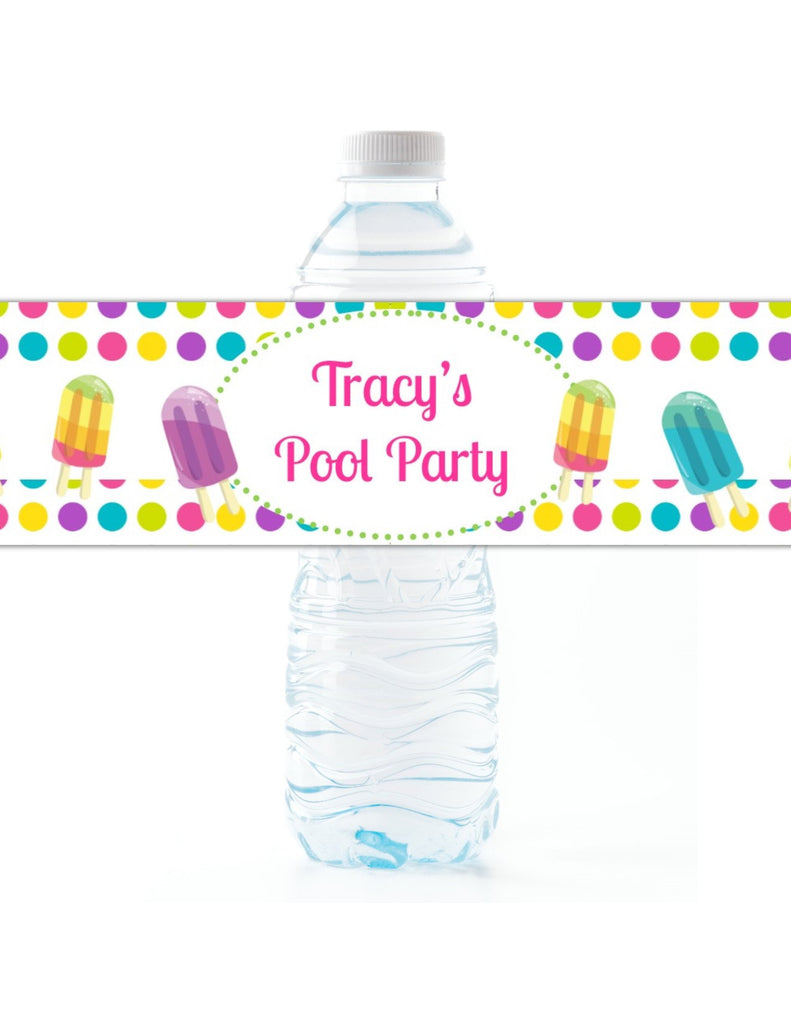 Ice Pop Party Water Bottle Labels - Cathy's Creations - www.candywrappershop.com