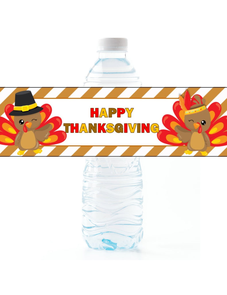 Thanksgiving Water Bottle Labels - Cathy's Creations - www.candywrappershop.com