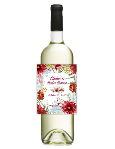 Bold Floral Wine Bottle Labels - Cathy's Creations - www.candywrappershop.com