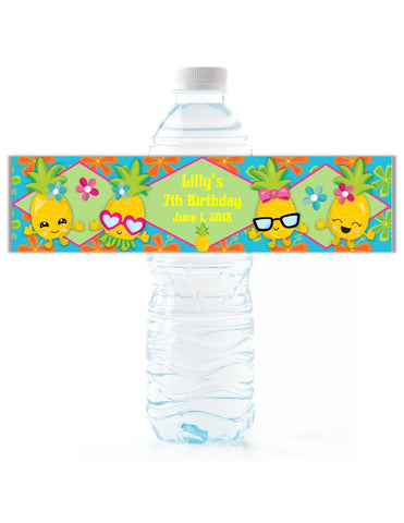 Pineapple Water Bottle Labels - Cathy's Creations - www.candywrappershop.com