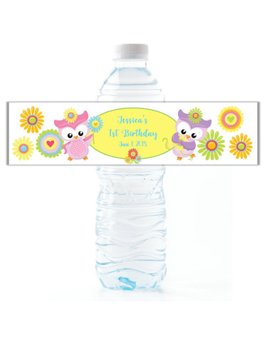 Owl Theme Water Bottle Labels - Cathy's Creations - www.candywrappershop.com