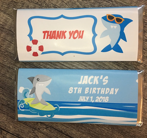 Shark Candy Bar Wrapper - Cathy's Creations - www.candywrappershop.com