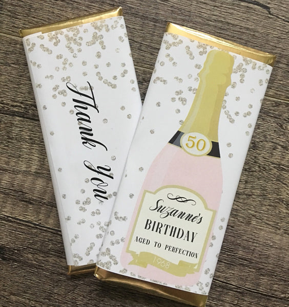 Champagne Bottle Candy Bar Wrapper - Cathy's Creations - www.candywrappershop.com