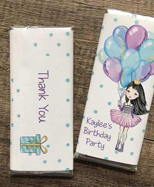 Birthday Princess Candy Bar Wrapper - Cathy's Creations - www.candywrappershop.com