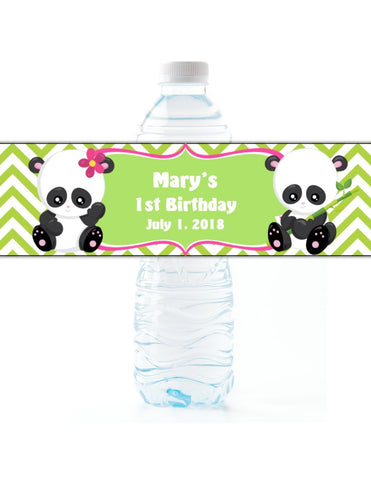 Panda Water Bottle Labels - Cathy's Creations - www.candywrappershop.com