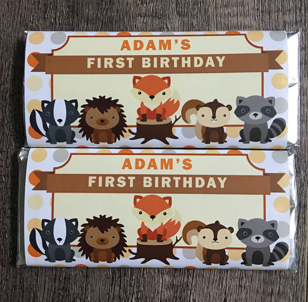 Woodland Creature Candy Bar Wrapper - Cathy's Creations - www.candywrappershop.com