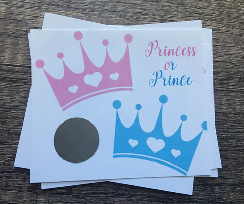 Royal Baby Gender Reveal Scratch off Cards - Cathy's Creations - www.candywrappershop.com