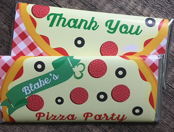 Pizza Party Candy Bar Wrapper - Cathy's Creations - www.candywrappershop.com