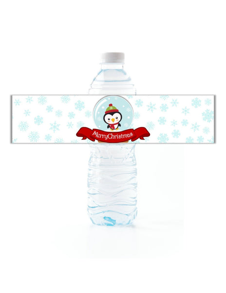 Christmas Snow Globe Water Bottle Labels - Cathy's Creations - www.candywrappershop.com