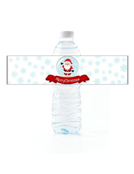 Christmas Snow Globe Water Bottle Labels - Cathy's Creations - www.candywrappershop.com