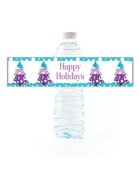 Christmas Tree Water Bottle Labels - Cathy's Creations - www.candywrappershop.com