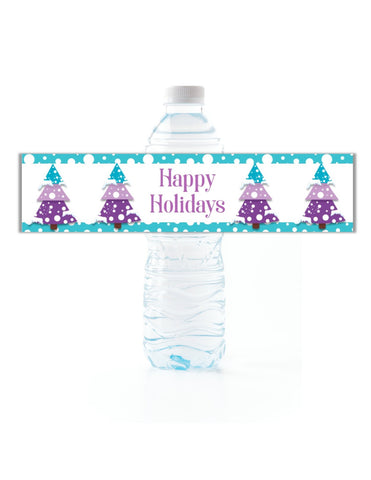 Christmas Tree Water Bottle Labels - Cathy's Creations - www.candywrappershop.com