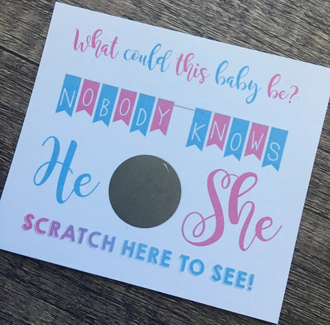 Gender Reveal Scratch off Cards - Cathy's Creations - www.candywrappershop.com