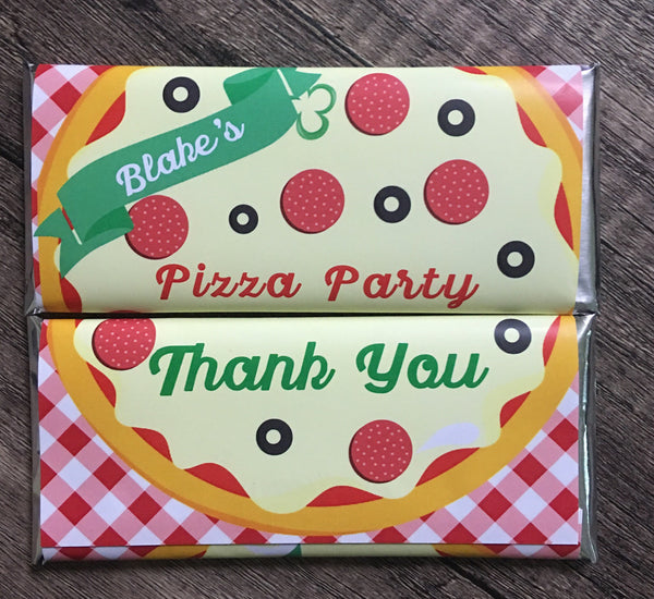 Pizza Party Candy Bar Wrapper - Cathy's Creations - www.candywrappershop.com