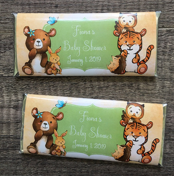 Woodland Baby Animal Candy Bar Wrapper - Cathy's Creations - www.candywrappershop.com