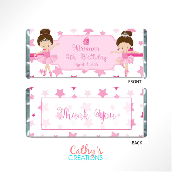 Ballet Candy Bar Wrapper - Cathy's Creations - www.candywrappershop.com