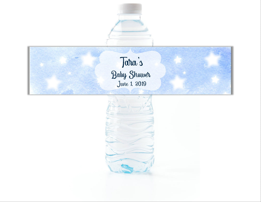 Twinkle Stars Water Bottle Labels - Cathy's Creations - www.candywrappershop.com