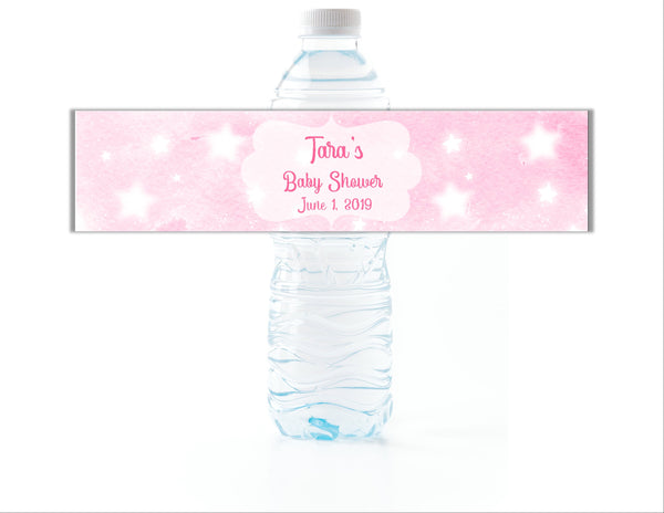 Twinkle Stars Water Bottle Labels - Cathy's Creations - www.candywrappershop.com
