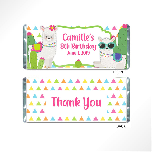 Llama Cactus Candy Bar Wrapper - Cathy's Creations - www.candywrappershop.com