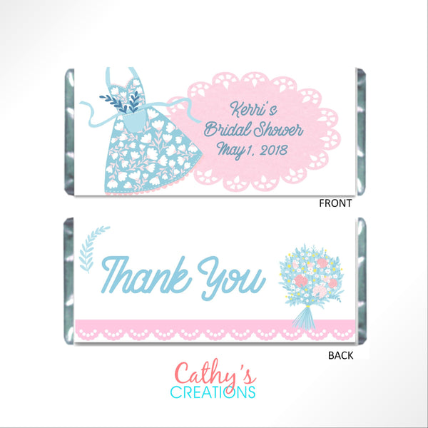 Apron Bridal Shower Candy Bar Wrapper - Cathy's Creations - www.candywrappershop.com