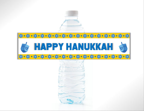 Hanukkah Water Bottle Labels - Cathy's Creations - www.candywrappershop.com