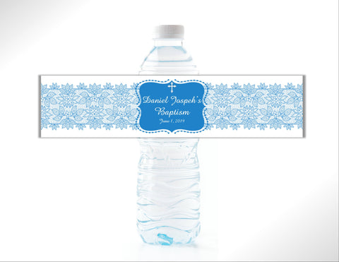 Religious Lace Water Bottle Labels - Cathy's Creations - www.candywrappershop.com