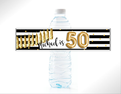 Milestone Birthday Balloon Water Bottle Labels - Cathy's Creations - www.candywrappershop.com