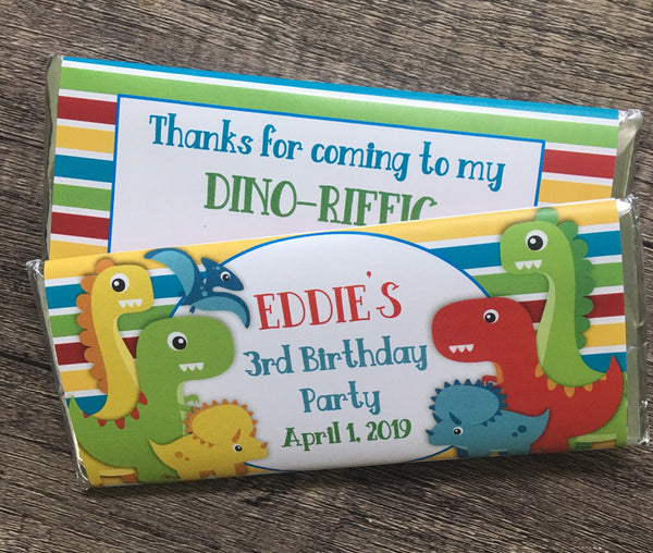 Dinosaur Candy Bar Wrapper - Cathy's Creations - www.candywrappershop.com