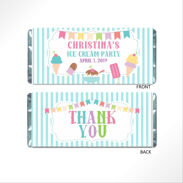 Ice Cream Candy Bar Wrapper - Cathy's Creations - www.candywrappershop.com