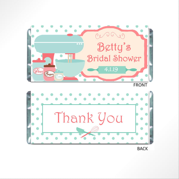 Baking Bridal Shower Candy Bar Wrapper - Cathy's Creations - www.candywrappershop.com