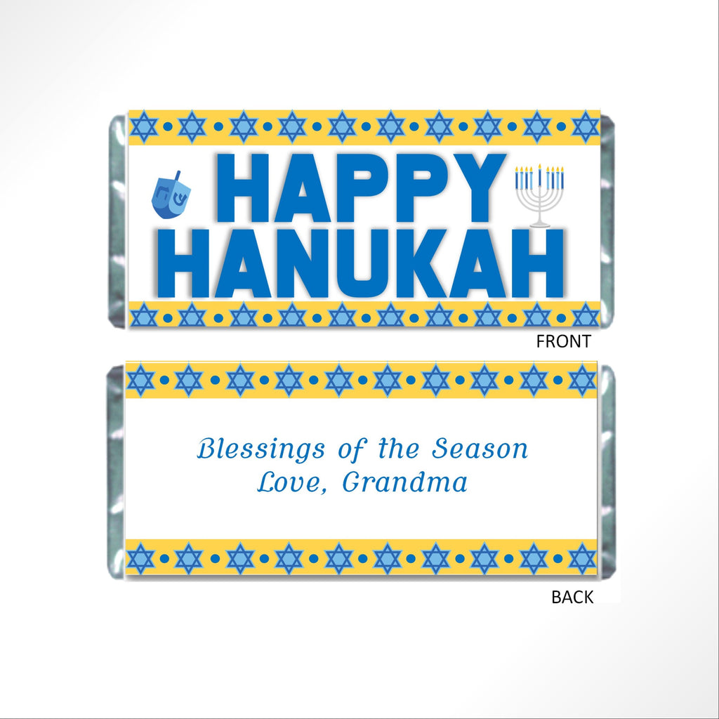 Hanukkah Candy Bar Wrapper - Cathy's Creations - www.candywrappershop.com