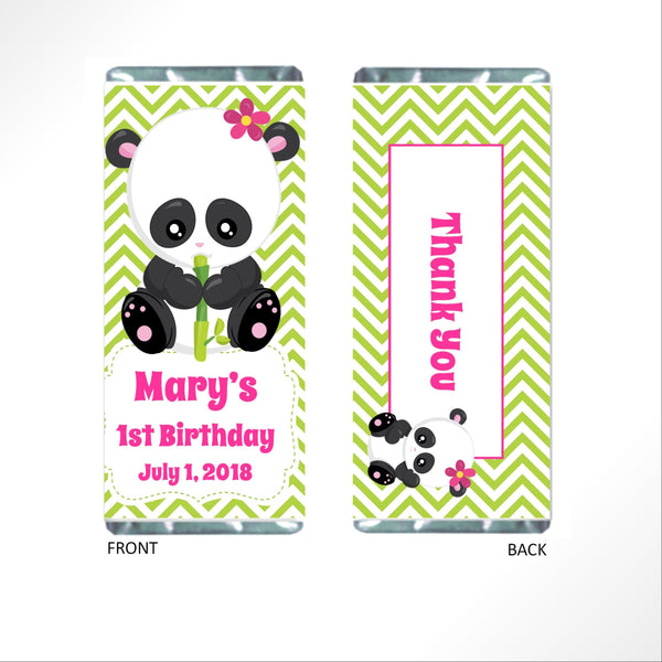 Panda Candy Bar Wrapper - Cathy's Creations - www.candywrappershop.com