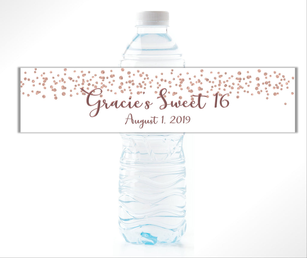 Glitter Confetti Water Bottle Labels - Cathy's Creations - www.candywrappershop.com