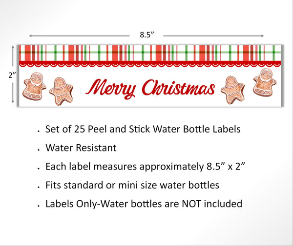 Christmas Plaid Water Bottle Labels - Cathy's Creations - www.candywrappershop.com