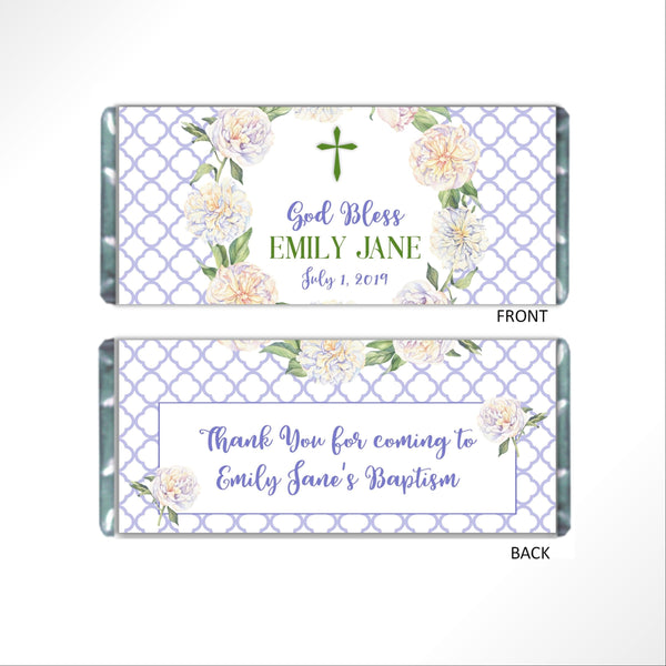 Religious Floral Wreath Candy Bar Wrapper - Cathy's Creations - www.candywrappershop.com