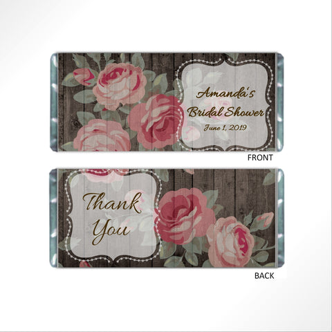 Floral Rose Candy Bar Wrapper - Cathy's Creations - www.candywrappershop.com