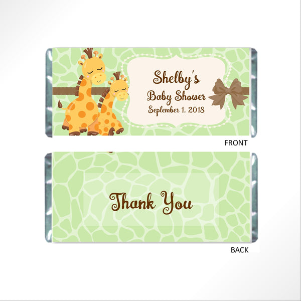 Giraffe Baby Shower Candy Bar Wrapper - Cathy's Creations - www.candywrappershop.com