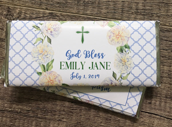 Religious Floral Wreath Candy Bar Wrapper - Cathy's Creations - www.candywrappershop.com