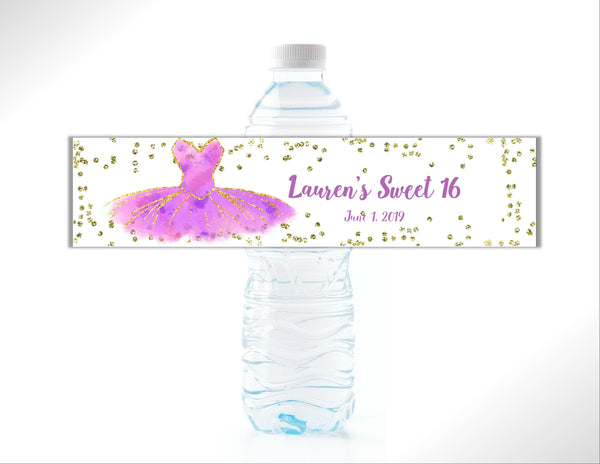 Princess Party Water Bottle Labels - Cathy's Creations - www.candywrappershop.com